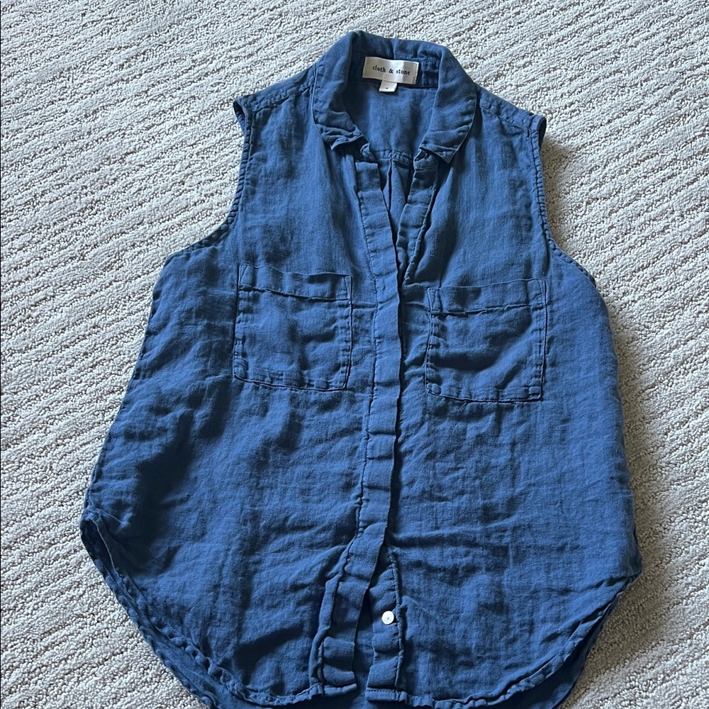 Cloth & Stone Denim Blue Top